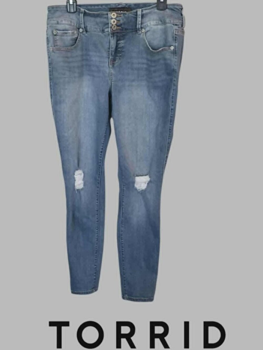 Torrid Distressed Skinny Jeans Denim Cotton Blend Casual Jeans Womens 14R